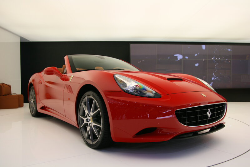 Red Ferrari California convertible