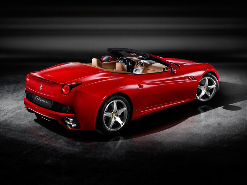 Red Ferrari California convertible