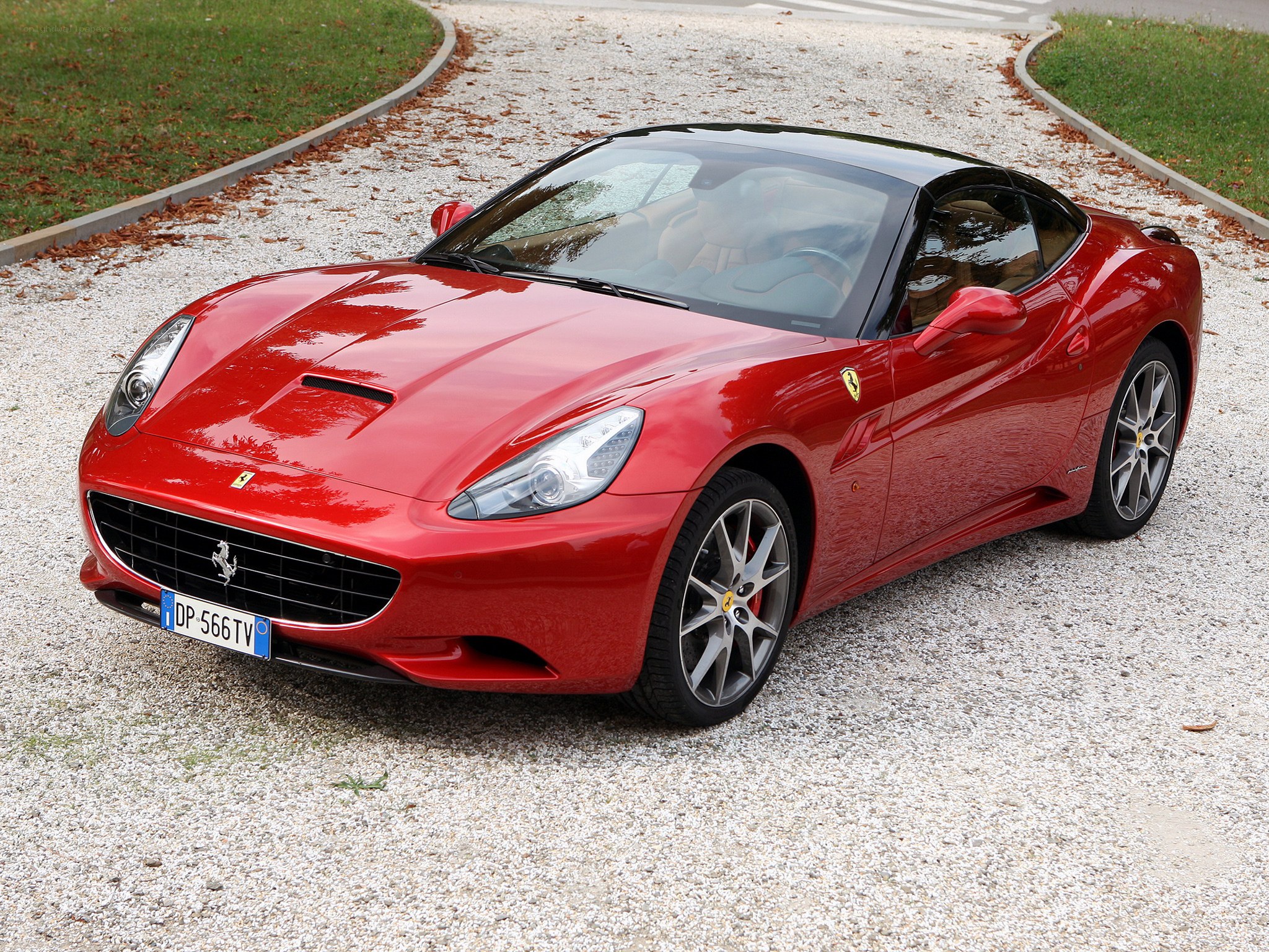 Red Ferrari California parked