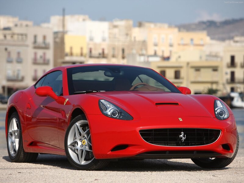Red Ferrari California sports car