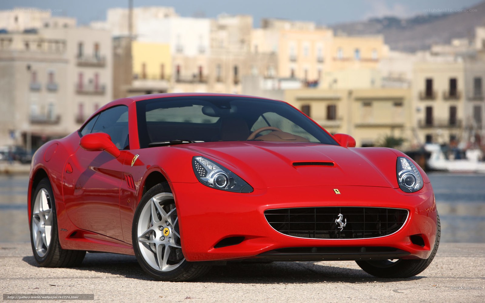 Red Ferrari California sports car