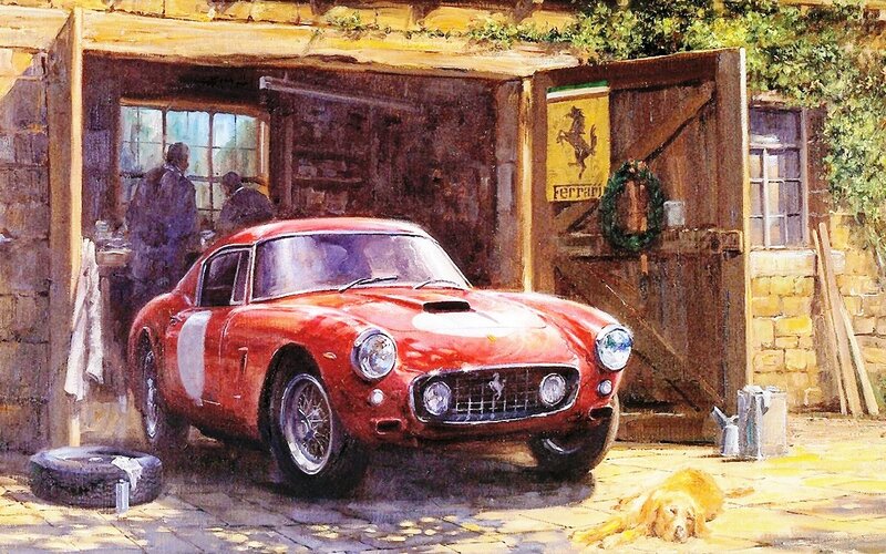 Red Ferrari Car — Calm