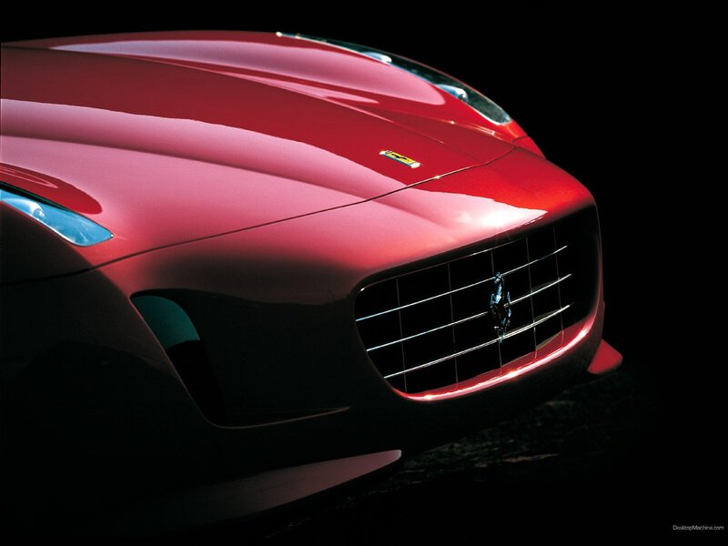 Red Ferrari Car — Dramatic, Photograph, Grille, Hood