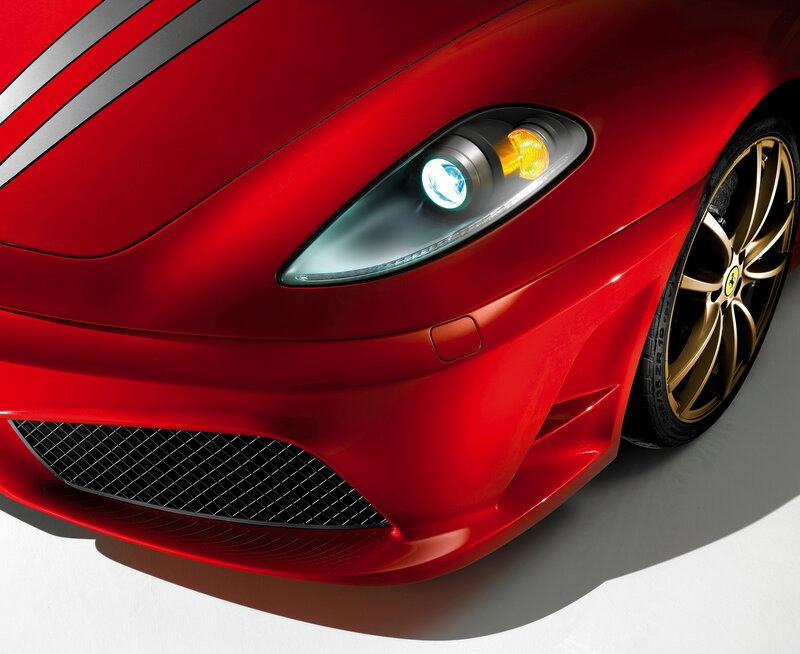 Red Ferrari Car — Dramatic, Photograph, Headlight