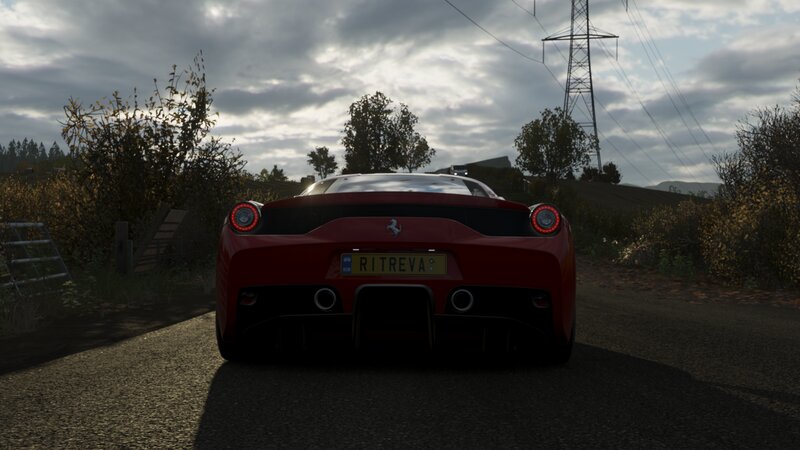 Red Ferrari Car — Dramatic, Sunset, 3d Render