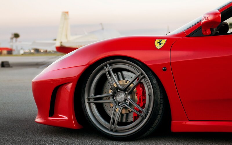 Red Ferrari Car — Dramatic, Sunset, Photograph, Airplane