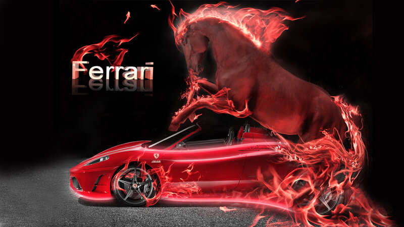 Red Ferrari Car — Dramatic