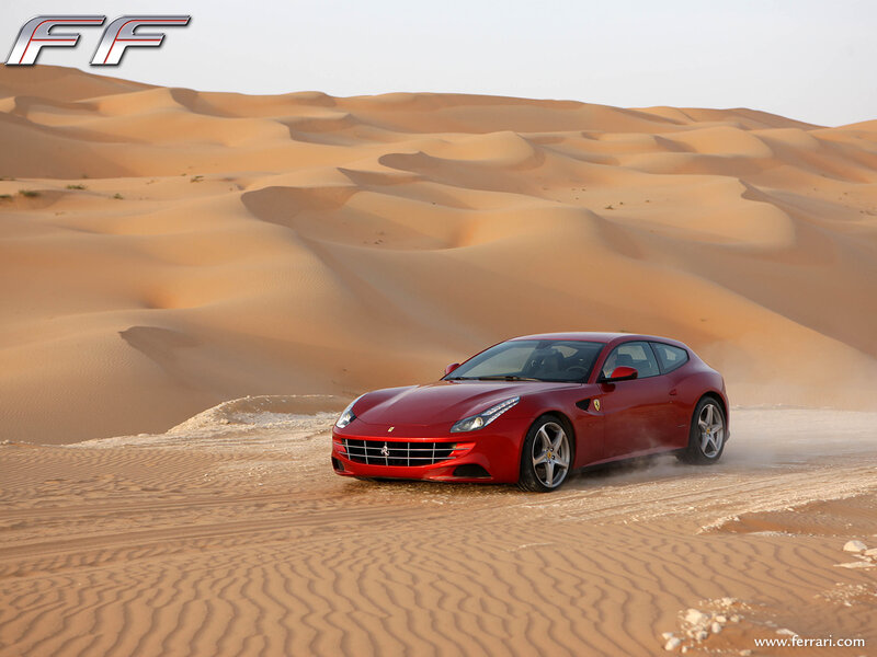 Red Ferrari Car — Dynamic, Afternoon, Photograph, Sand Dunes