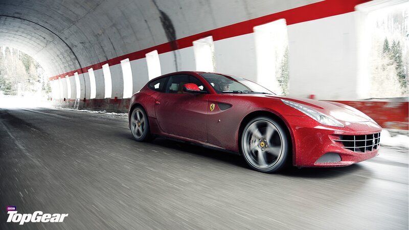 Red Ferrari Car — Dynamic, Winter