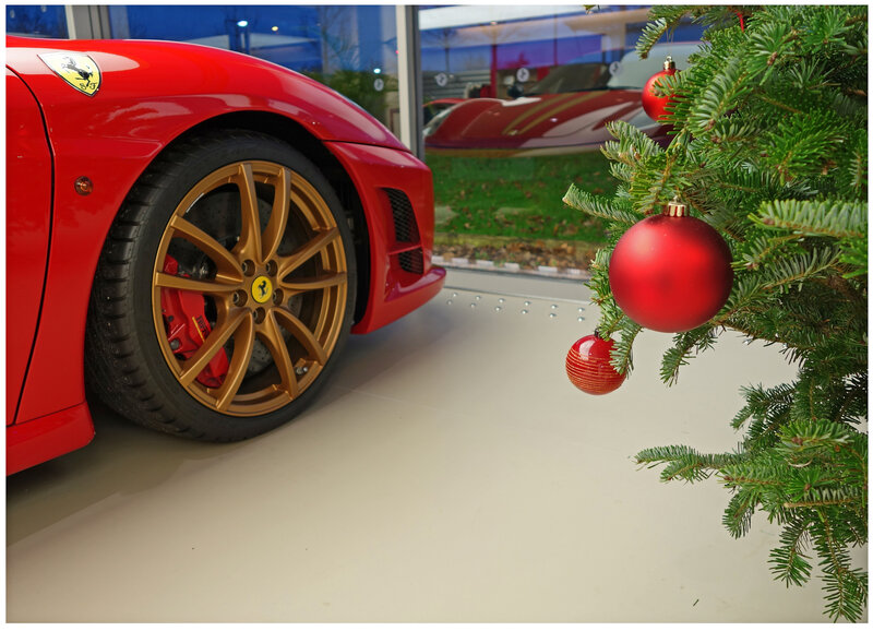 Red Ferrari Car — Festive