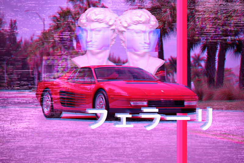Red Ferrari Car — Pink