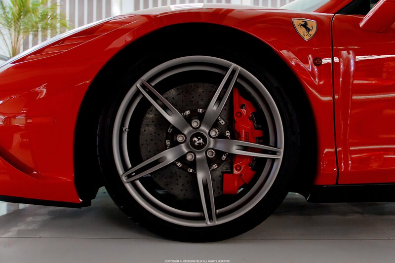 Red Ferrari Car Wheel — Dramatic, Photograph, Brake Caliper