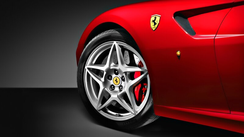 Red Ferrari Car Wheel — Dramatic