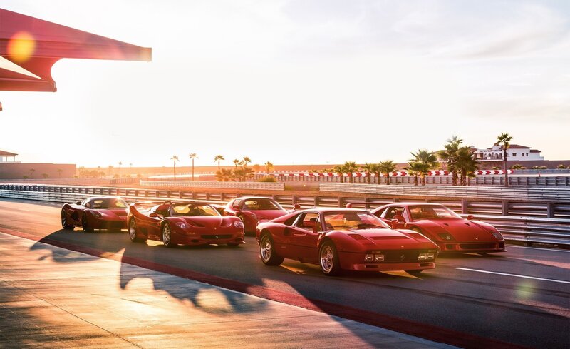 Red Ferrari Cars on Track