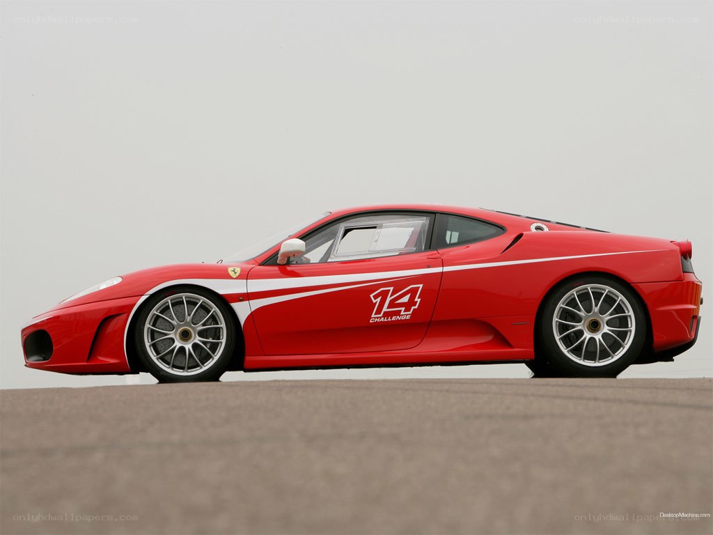 red ferrari challenge car