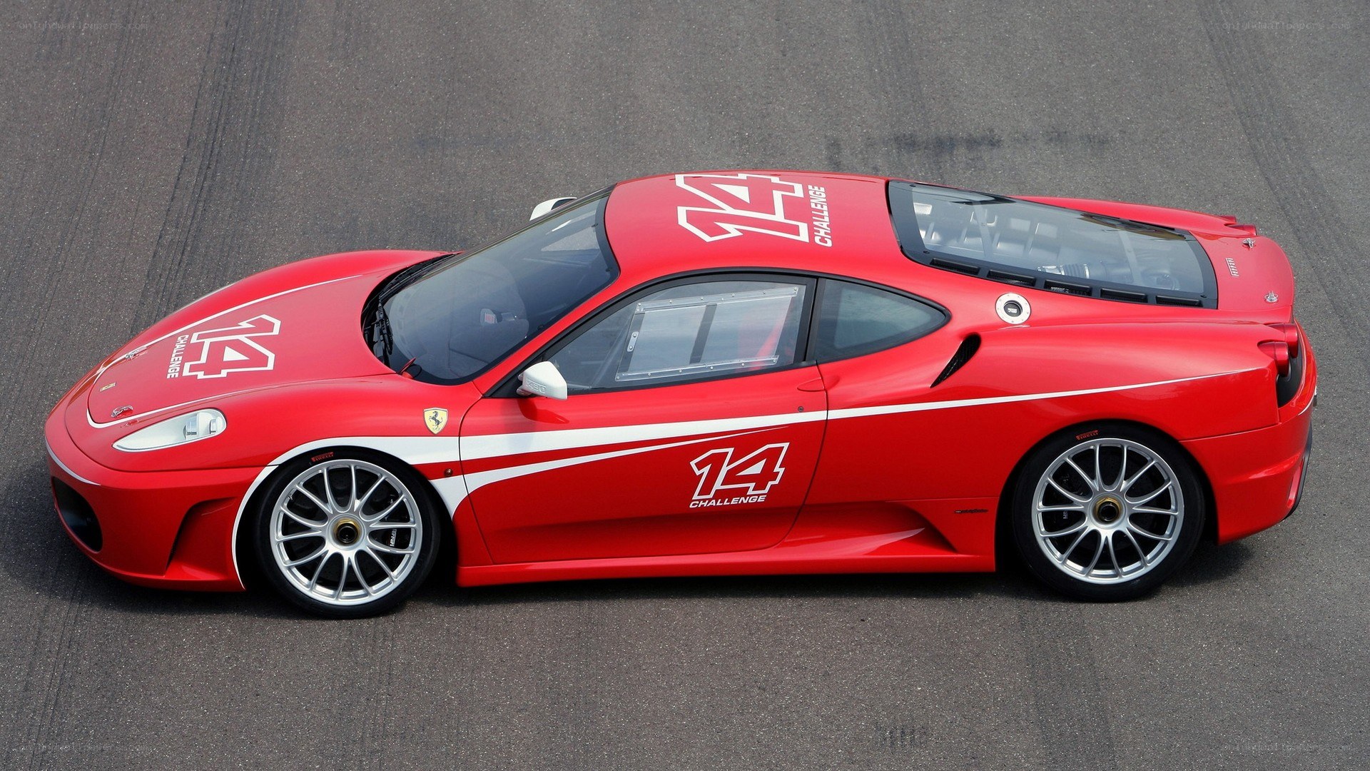 Red Ferrari Challenge race car