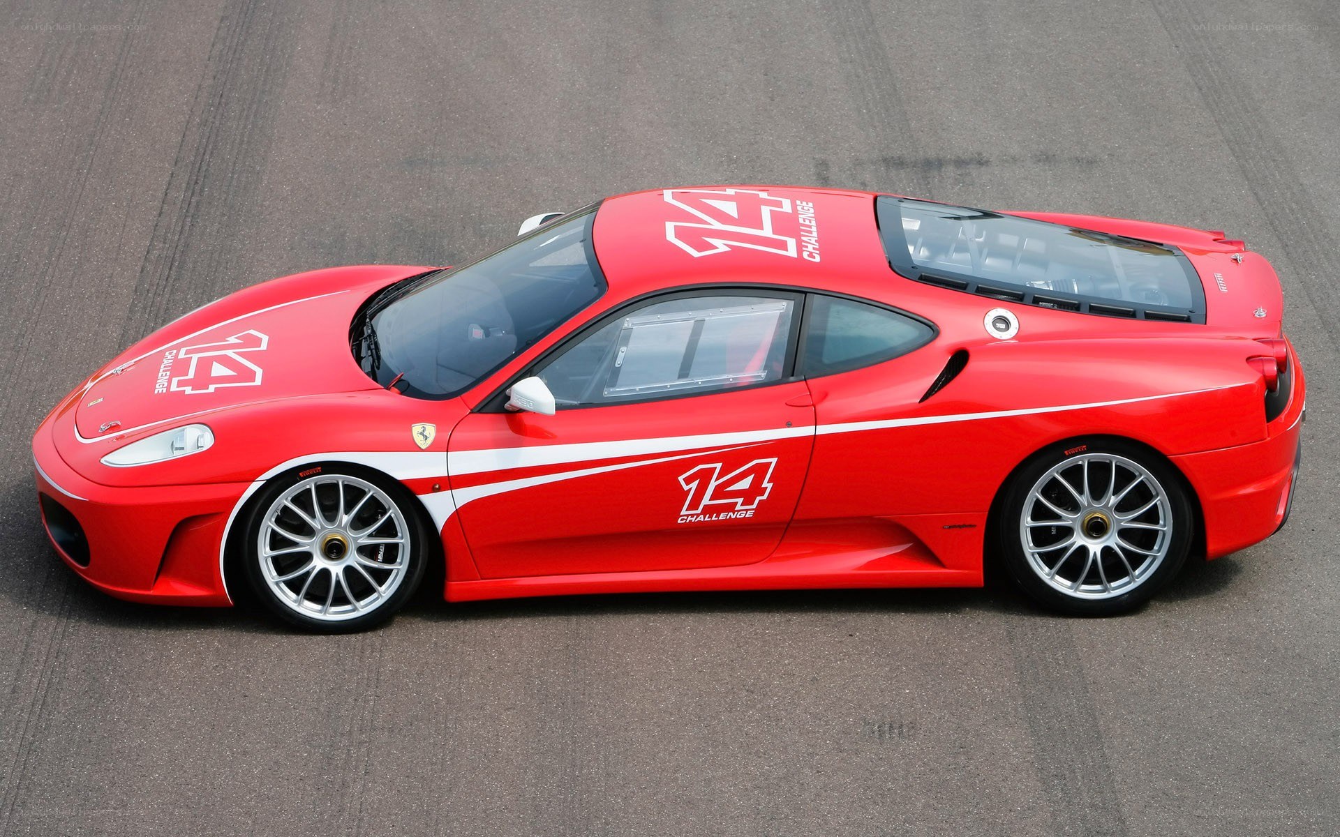 Red Ferrari Challenge race car