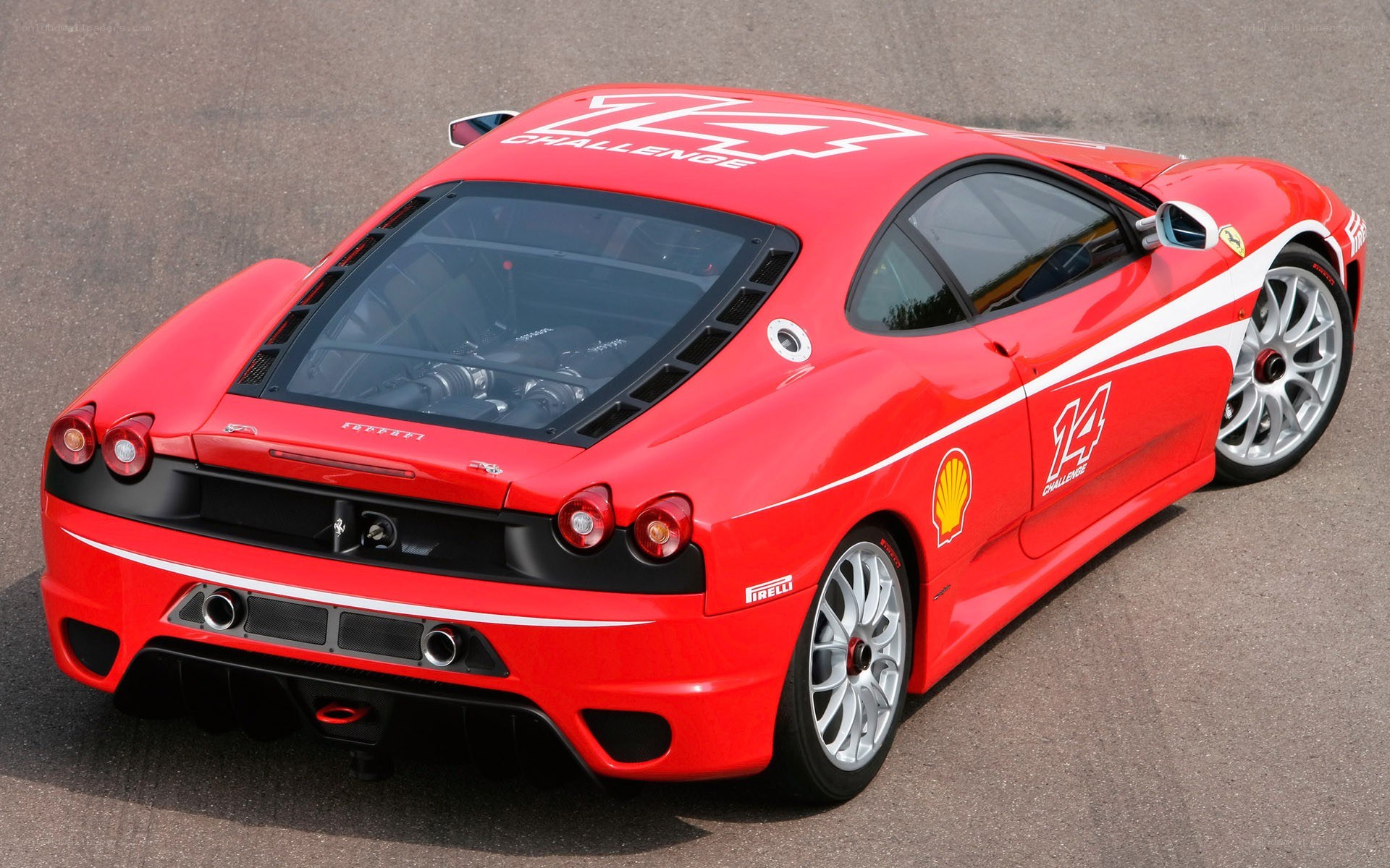 Red Ferrari Challenge race car