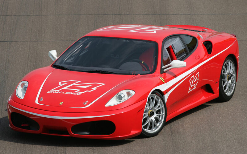 Red Ferrari Challenge race car