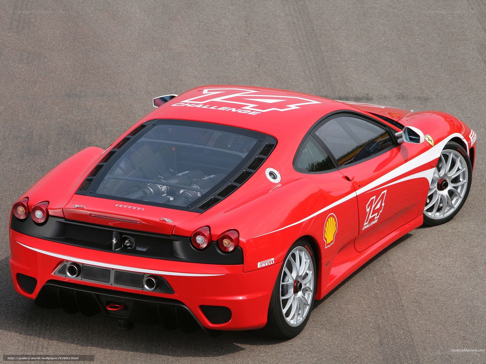 Red Ferrari Challenge race car