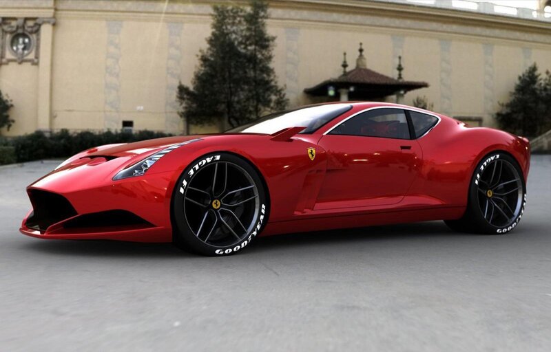 Red Ferrari concept car