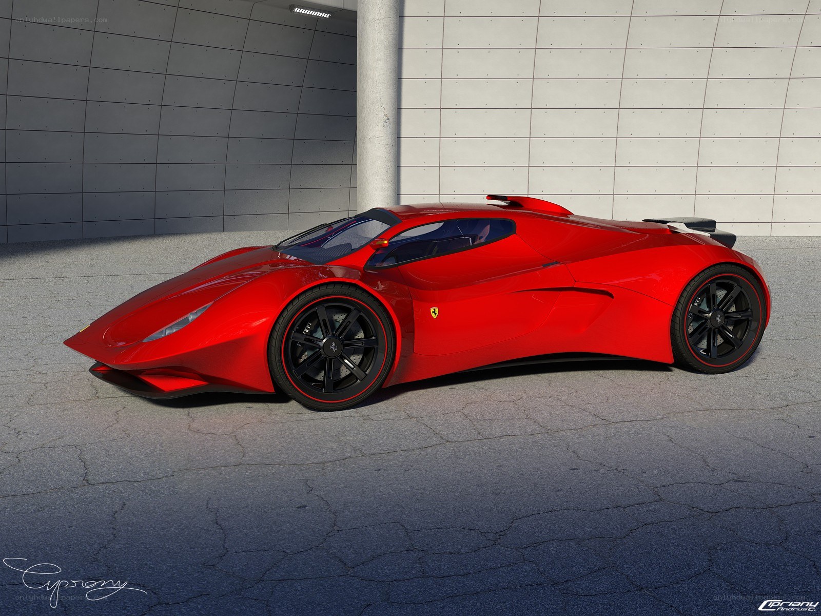 Red Ferrari concept car