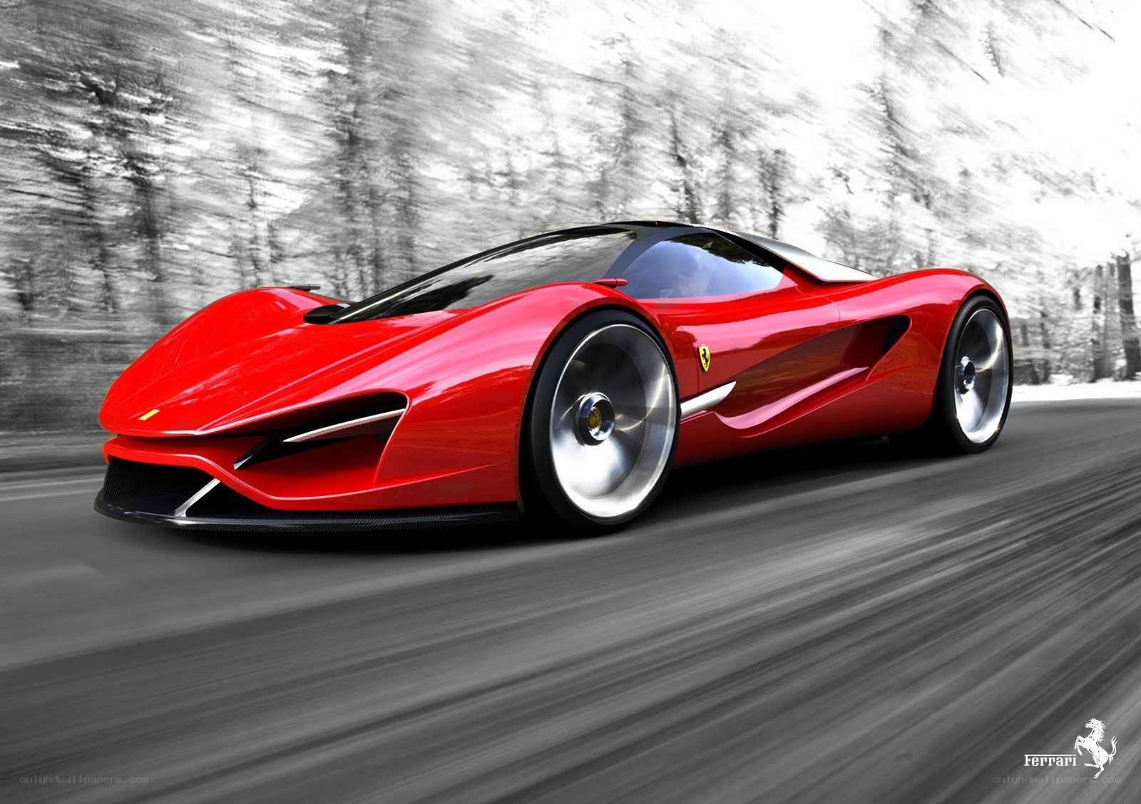 Red Ferrari concept car
