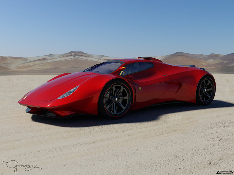 Red Ferrari concept car