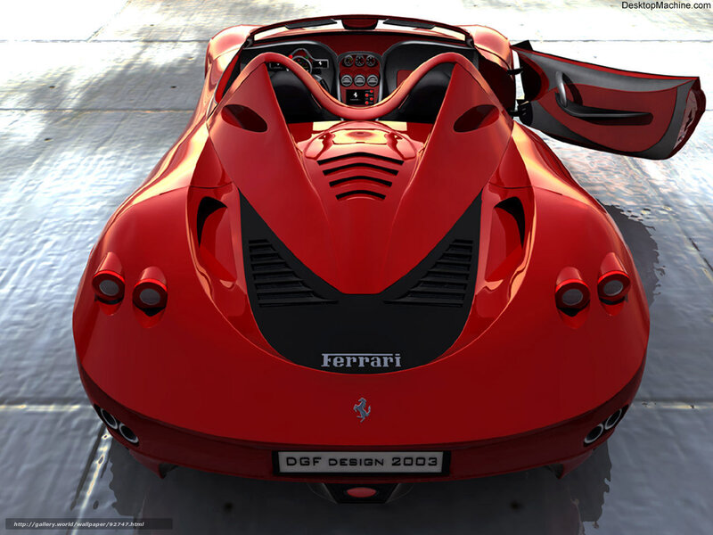 Red Ferrari Concept Car — Dramatic, 3d Render, Open Door