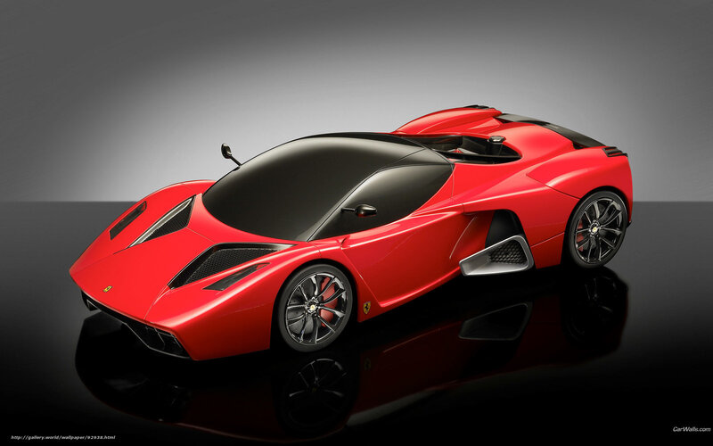 Red Ferrari Concept Car — Dramatic, 3d Render, Reflection
