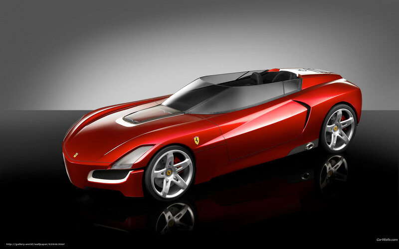 Red Ferrari Concept Car — Dramatic, 3d Render, Wheel, Seat