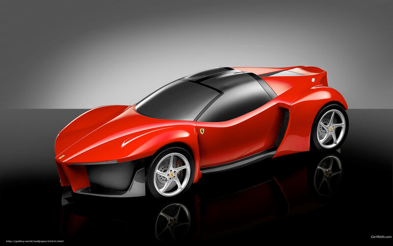 Red Ferrari Concept Car — Dramatic, 3d Render, Wheel