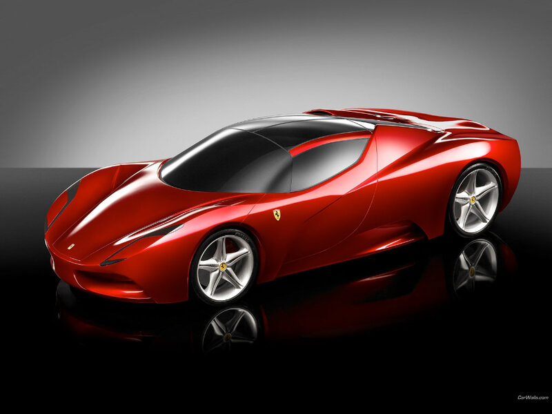 Red Ferrari Concept Car — Dramatic, 3d Render, Wheels