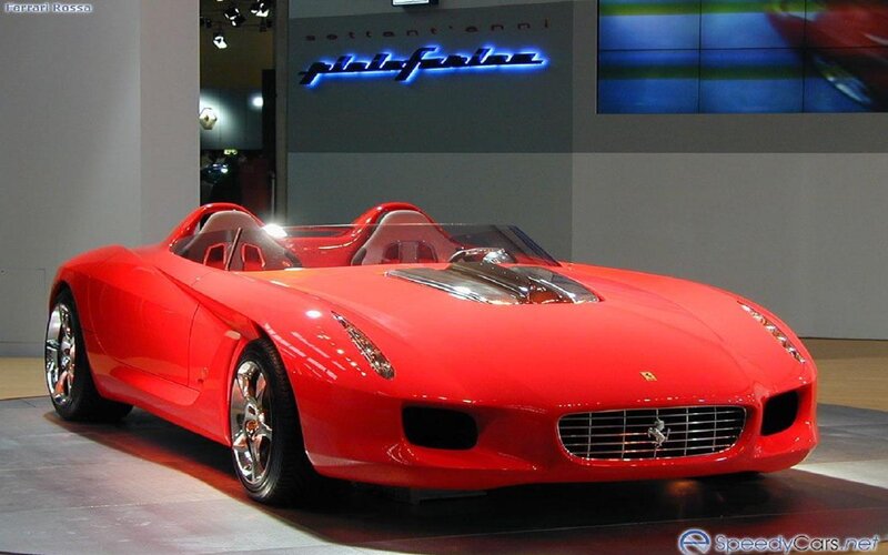 Red Ferrari Concept Car — Showroom, Photograph