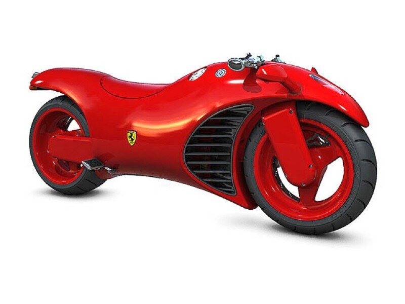 Red Ferrari concept motorcycle