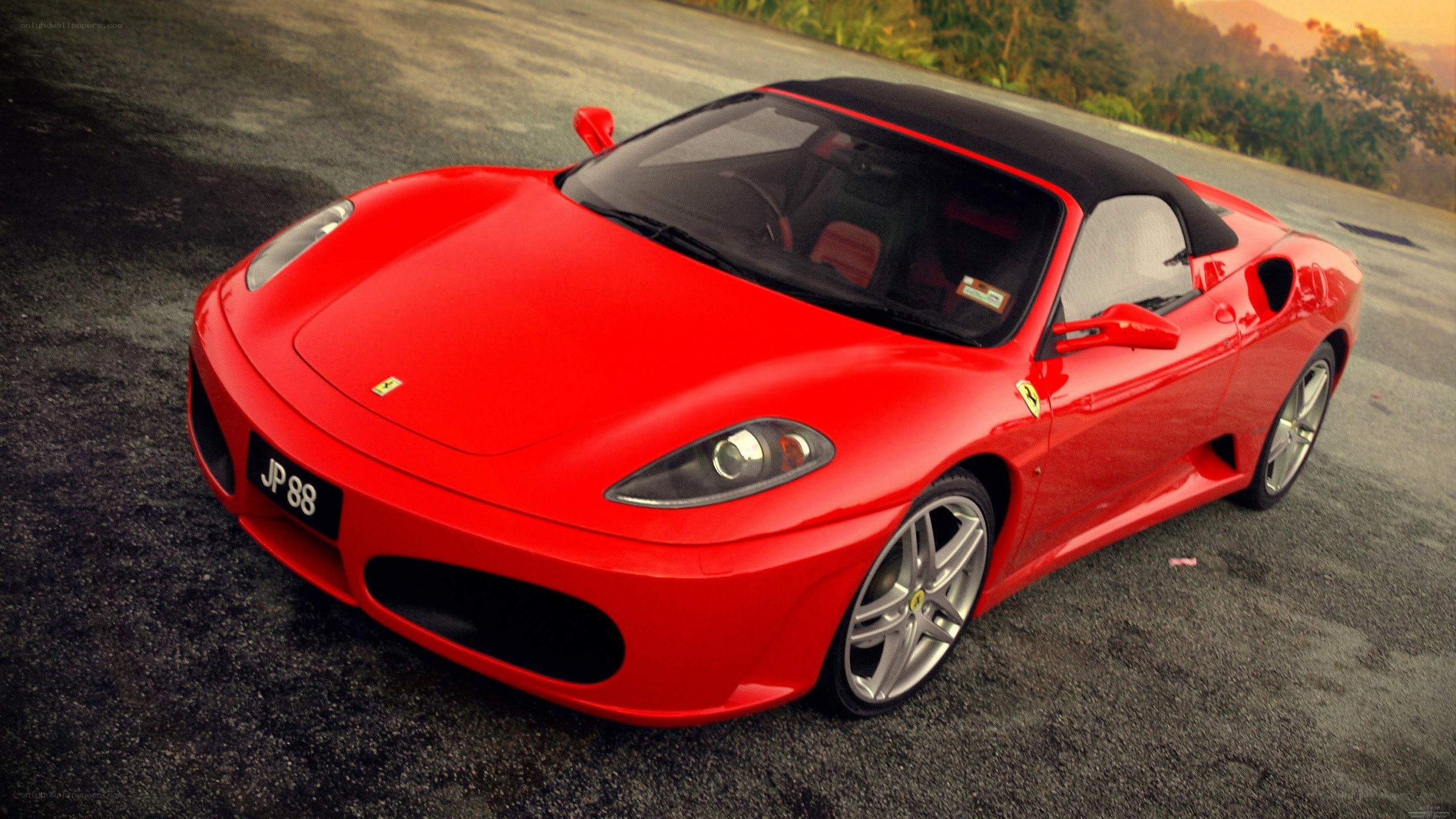red ferrari convertible