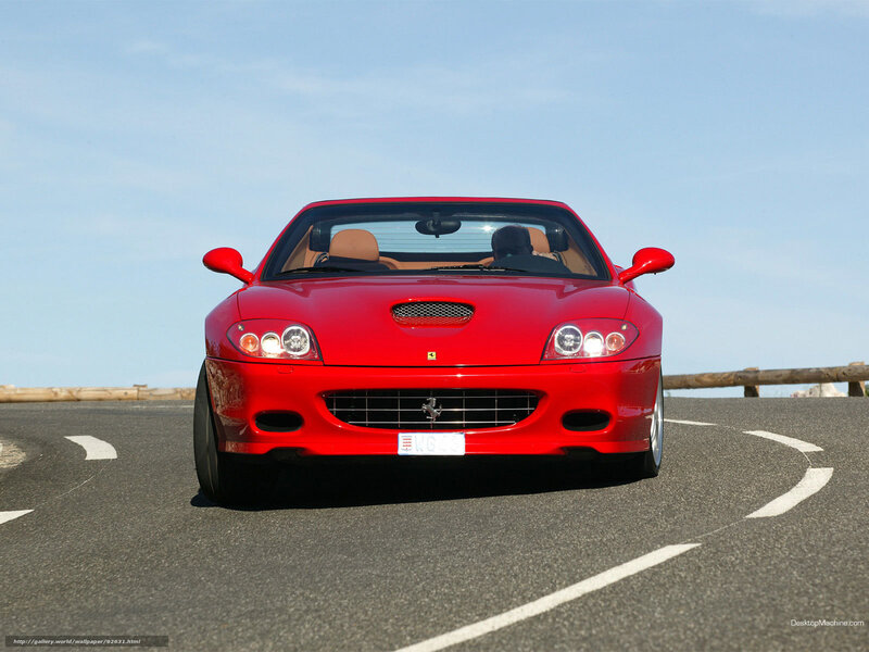 Red Ferrari Convertible — Calm, Afternoon, Photograph, Car, Road