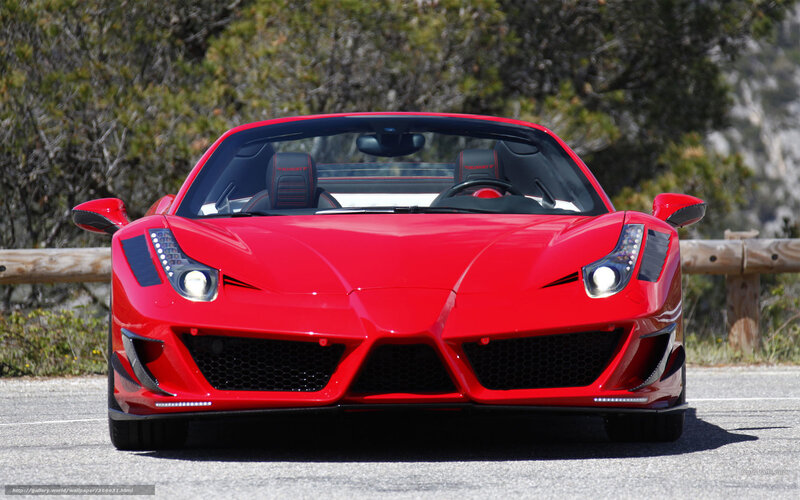 Red Ferrari Convertible — Dramatic, Afternoon