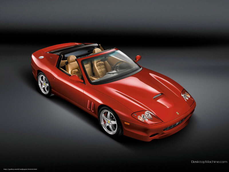 Red Ferrari Convertible — Dramatic, Photograph, Beige Interior