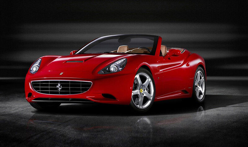 Red Ferrari Convertible — Dramatic, Photograph, Car, Headlights