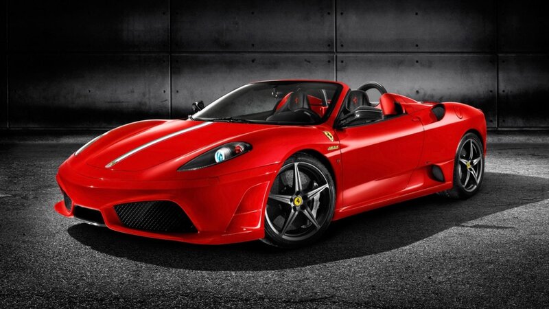 Red Ferrari Convertible — Dramatic, Photograph, Car, Seat, Wheel