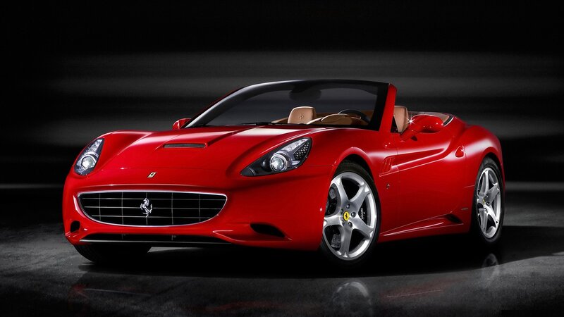 Red Ferrari Convertible — Dramatic, Photograph, Car, Wheel, Headlight