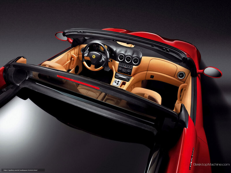 Red Ferrari Convertible — Dramatic, Photograph, Steering Wheel