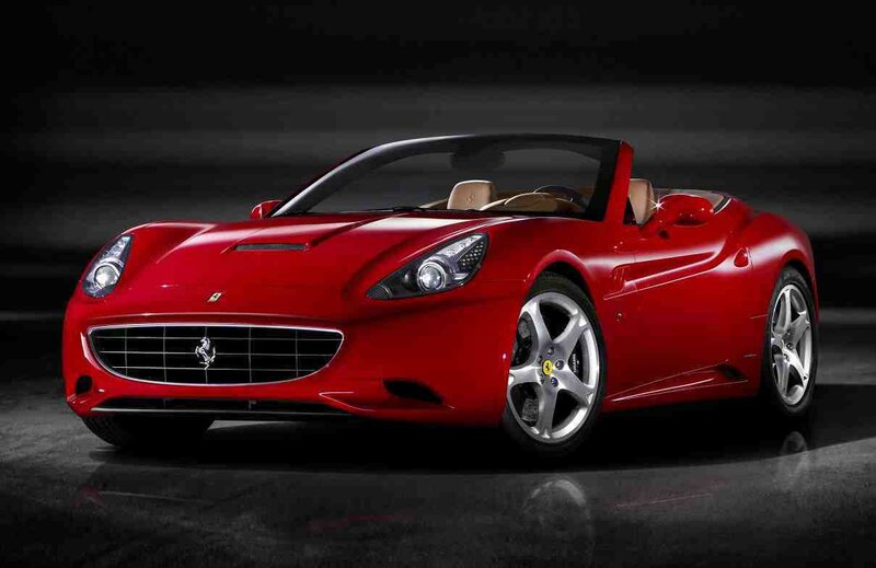 Red Ferrari Convertible — Dramatic, Photograph