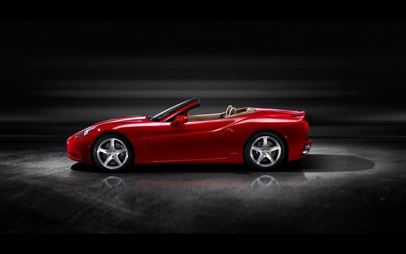 Red Ferrari Convertible — Dramatic