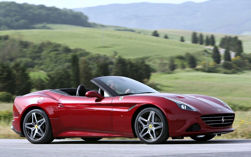 Red Ferrari Convertible — Dynamic, Afternoon, Photograph, Driver