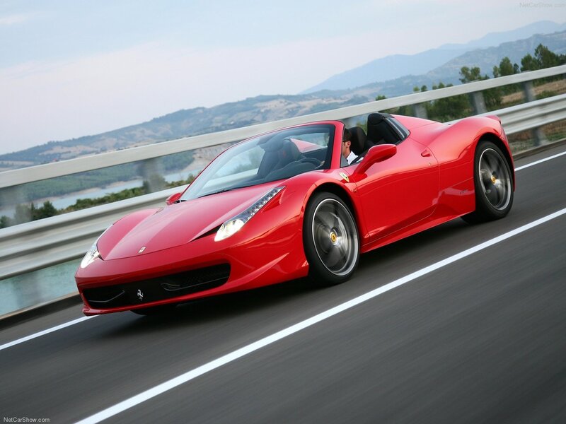 Red Ferrari Convertible — Dynamic, Afternoon