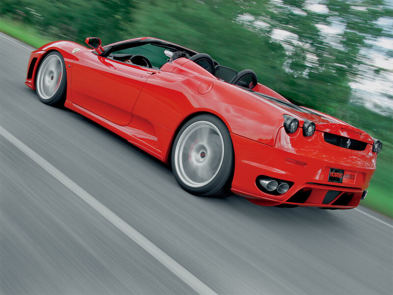 Red Ferrari Convertible — Dynamic, Photograph, Car, Road