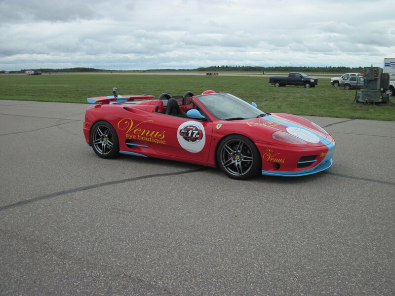 Red Ferrari Convertible — Overcast