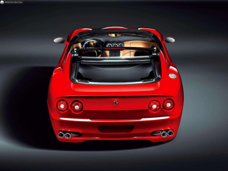 Red Ferrari convertible rear view